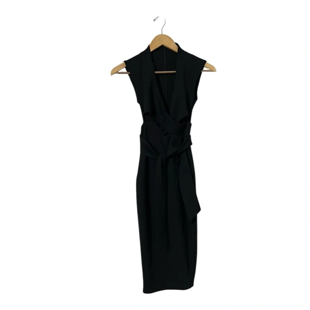 NOOKIE Miami Black Sleeveless Wrap Cut Out Dress